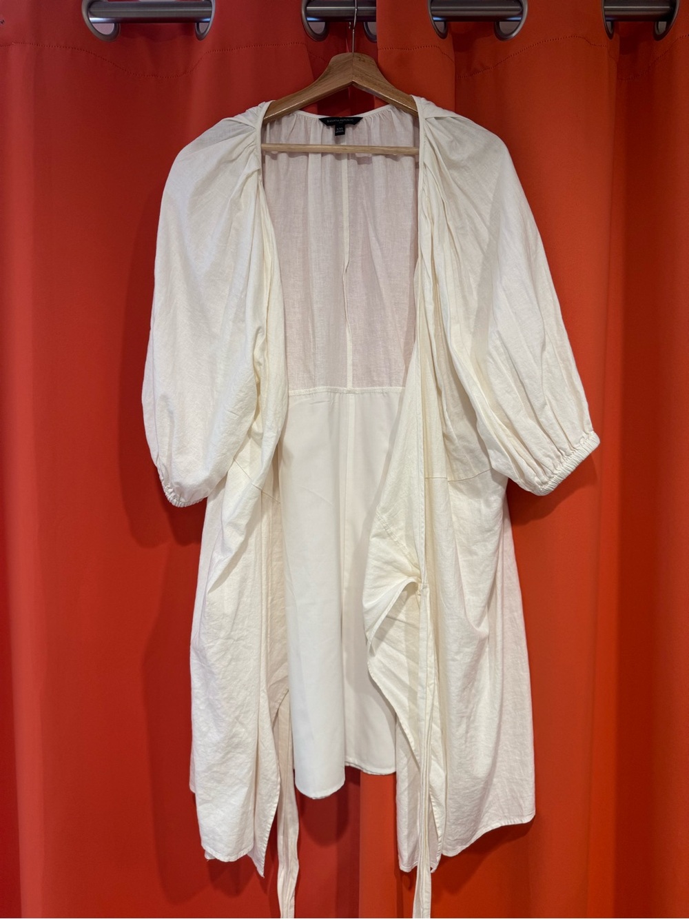 Banana Republic Cream White True Wrap Dress with Billow Sleeves in size XXL